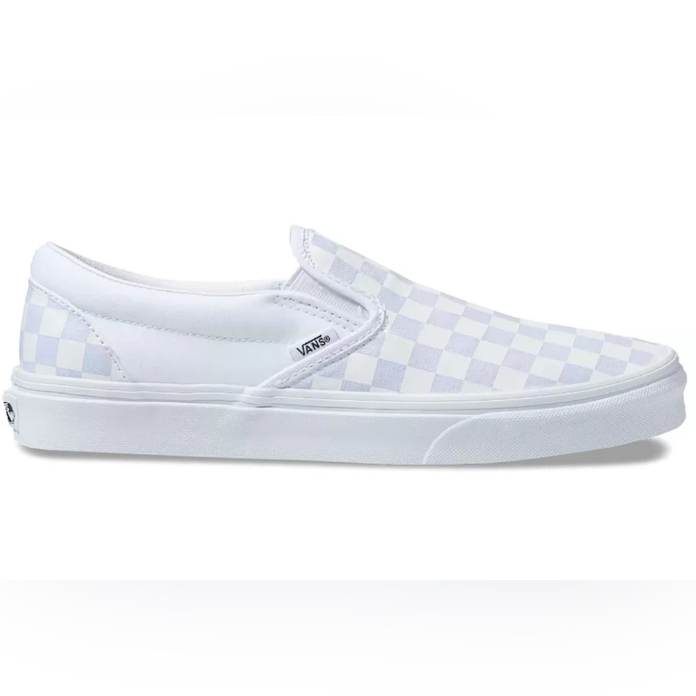 White Checkered Slip On Vans